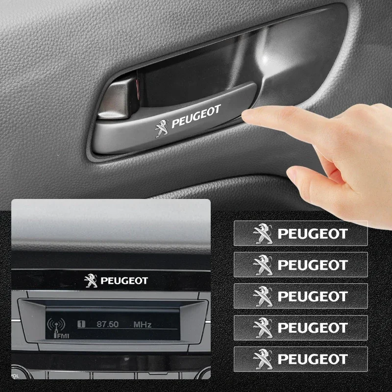 Car Window Lift Button Sticker Steering Wheel Emblems Decal Styling For Peugeot 206 208 306 307 308 508 106 107 108 5008 207