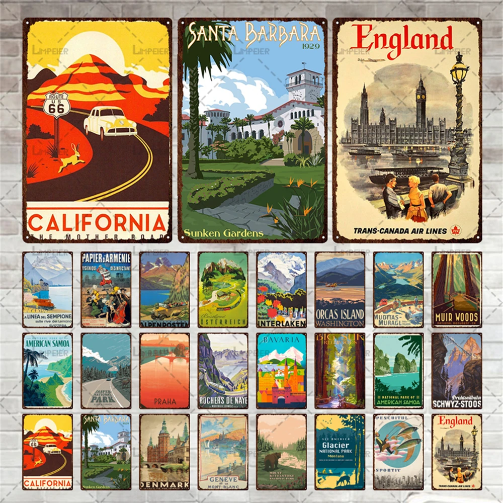 

Металлическая пластина в стиле ретро, настенные стикеры в винтажном стиле, Оловянная табличка, Англия, Калифорния, металлический постер, жестяной знак для мужчин, декор для пещера, клуба