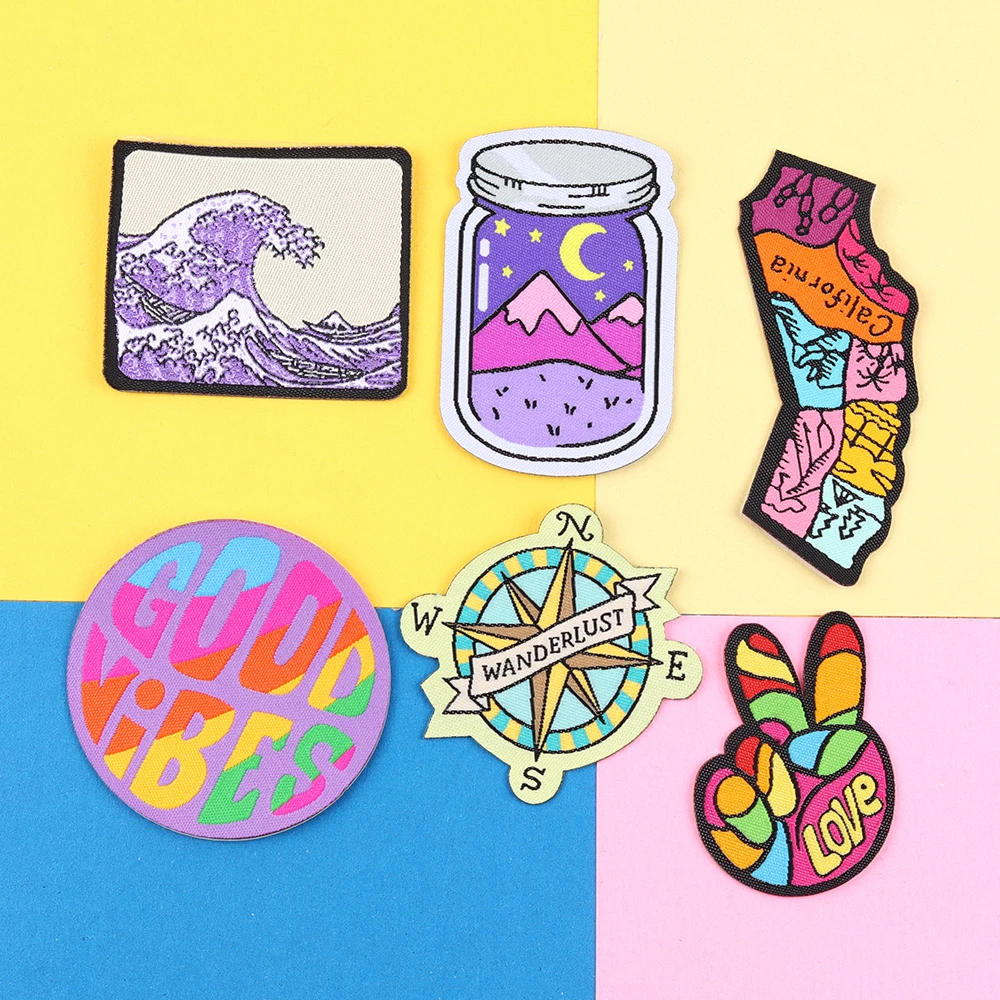 Мультяшная бутылка песок картина компас утюгом патчи детская одежда своими