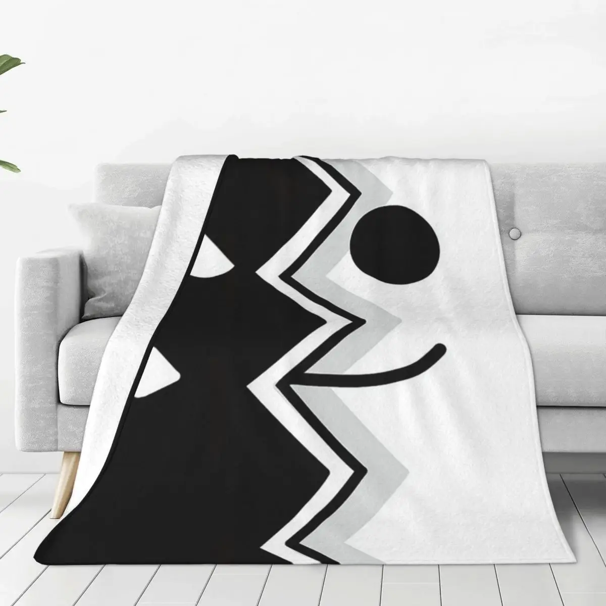 

Angry Geometry Dash Video Game Blankets Flannel All Season Portable Ultra-Soft Throw Blanket for Sofa Office Bedspread