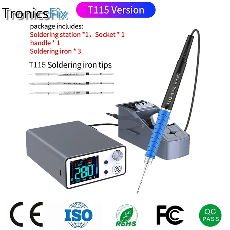 

AIXUN T3B T3A Smart Soldering Stantion with T12 T245 936 Handle Welding Iron Tips for BGA Chips SMD Board Precision Repair Tool