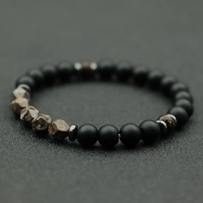 Браслет из натурального матового камня тигровый глаз винтажный браслет с