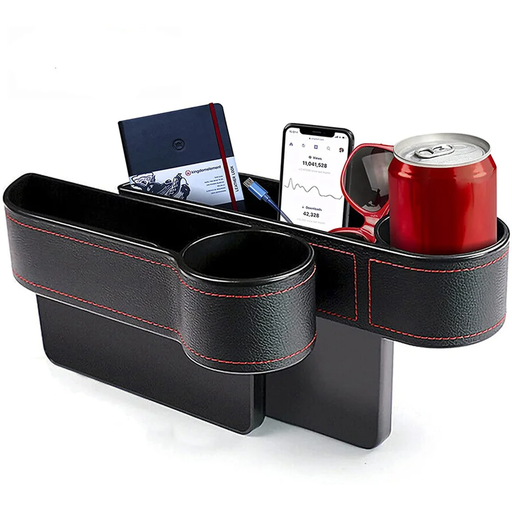 

Car Seat Gap Storage Box Cup Holder Organizer Console Driver Side Gap Storage Bag Universal Cellphone Keys Small Items Pocket