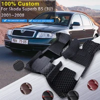 car mats for skoda superb b5 3u 20012008 leather floor mat carpets rugs interior parts waterproof pad car accessories 2002 2003
