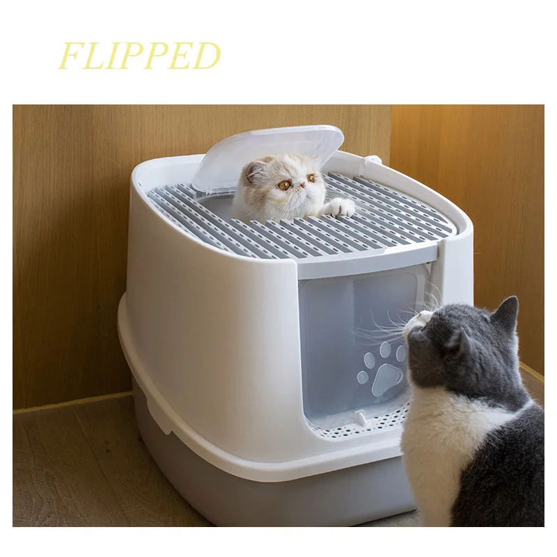 

Cat Litter Box Fully Enclosed Anti-splash Cat Toilet Deodorant Pet Cleaning Supplies with Cat Litter Cat Toilet Cat Box