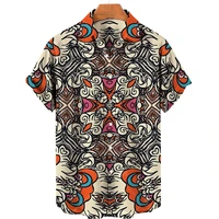2022 hawaiian shirt men 3d print shirts for men abstract simple short sleeved mens shirts loose summer top men women shirts 5xl