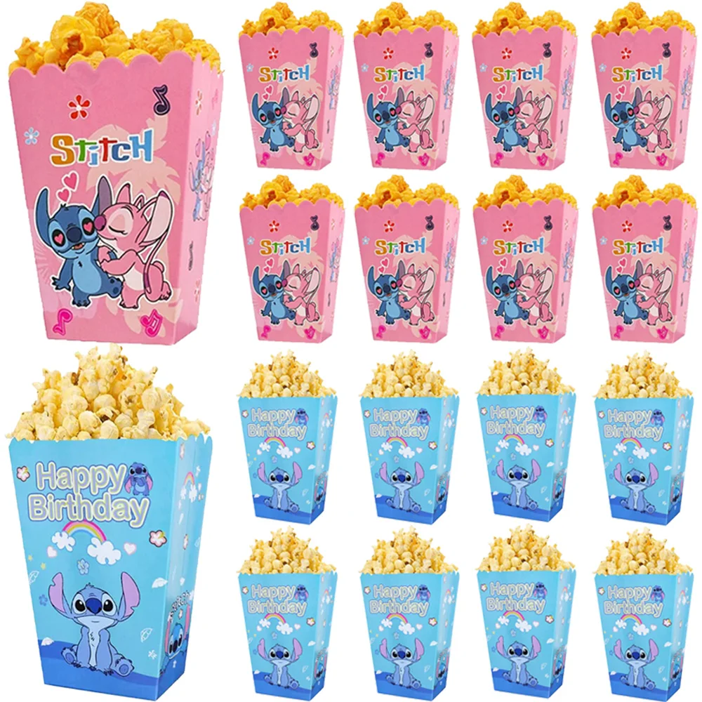 

12/24pcs The Lion King Simba Popcorn Box Lilo and Stitch Snack Boxes For Kids Birthday Party Supplies Baby Shower Gifts Decor