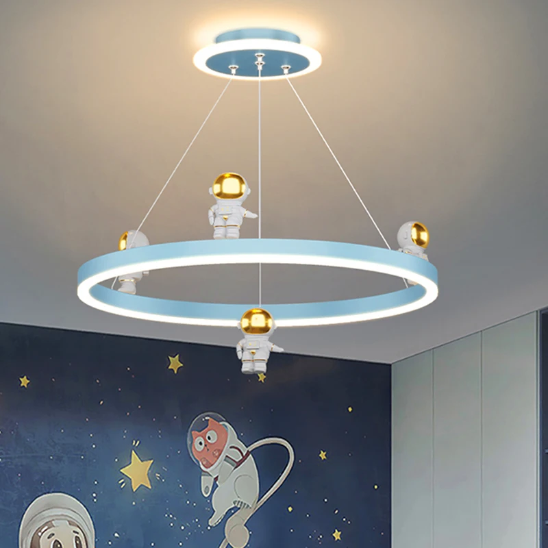 

Pendant Lamp Led Art Chandelier Light Room Decor Spaceman kids dine dining indoor Ceiling hanging fixture decorative luminaires