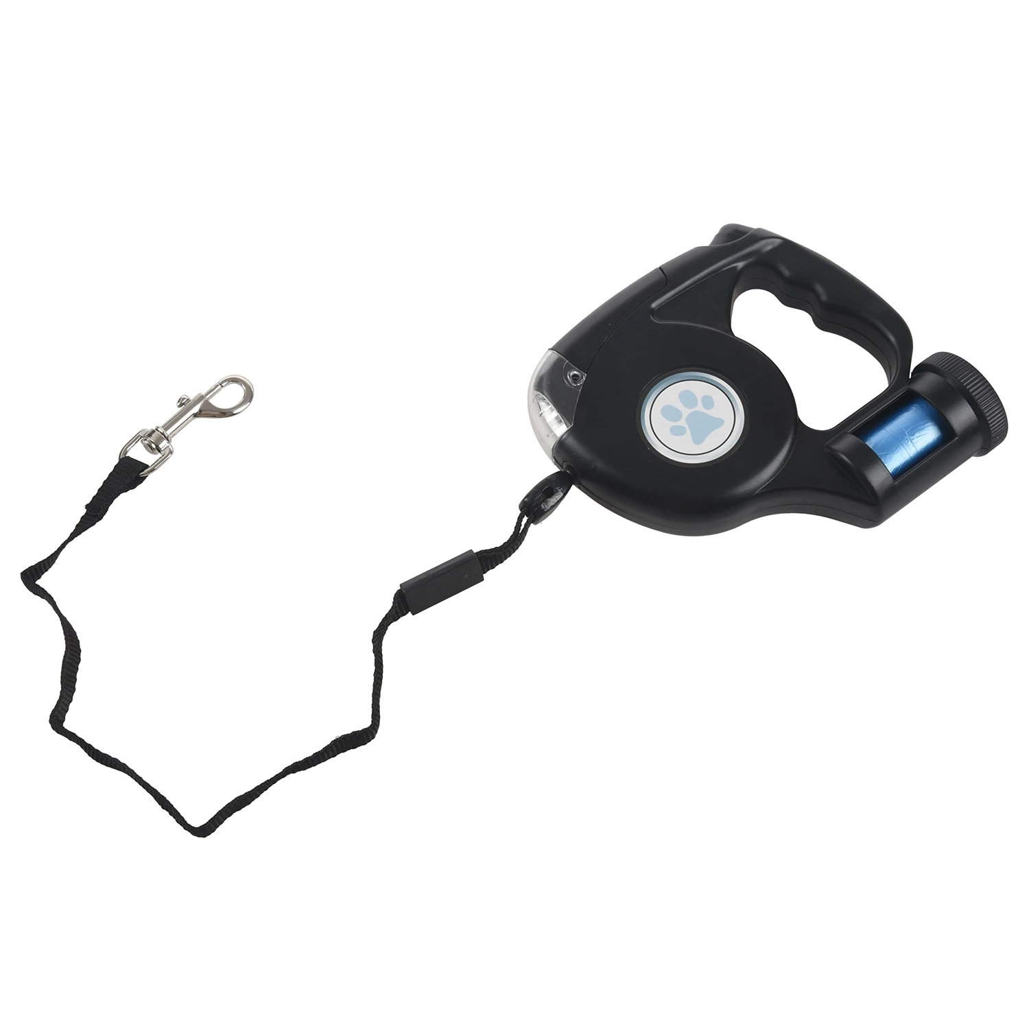 

4.5M LED Flashlight Extendable Retractable Pet Dog Leash Lead with Garbage Bag