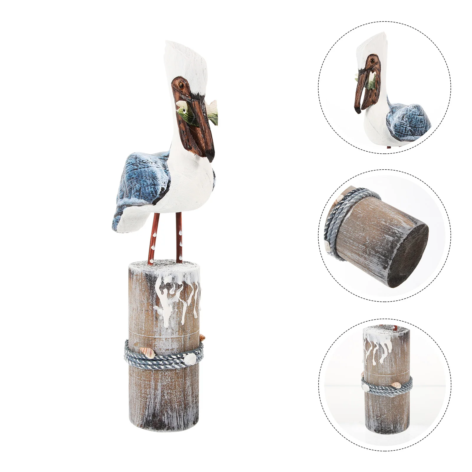 

Decor Bird Ornament Stump Table Ornaments Figurine Wooden Decoration Tree Statue Office