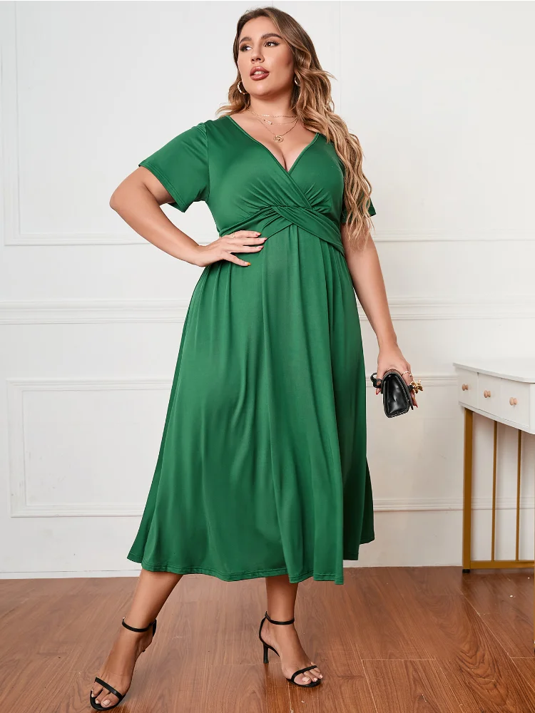 Large size women's dress new explosive fashion loose long skirt women plus size women clothing  vestidos