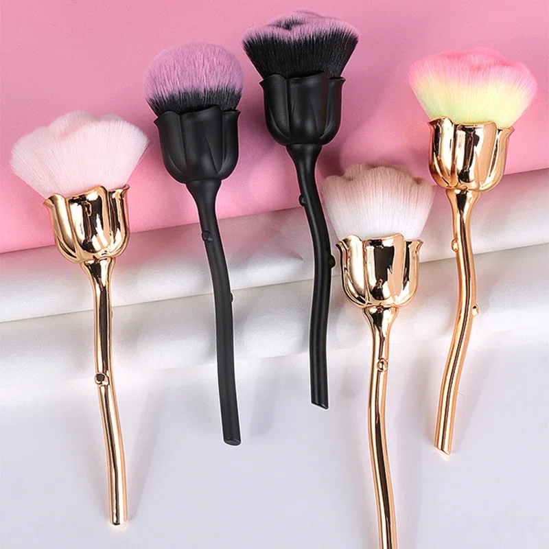 Рассыпчатая пудра в форме цветка розы основа для макияжа румян женская розовая