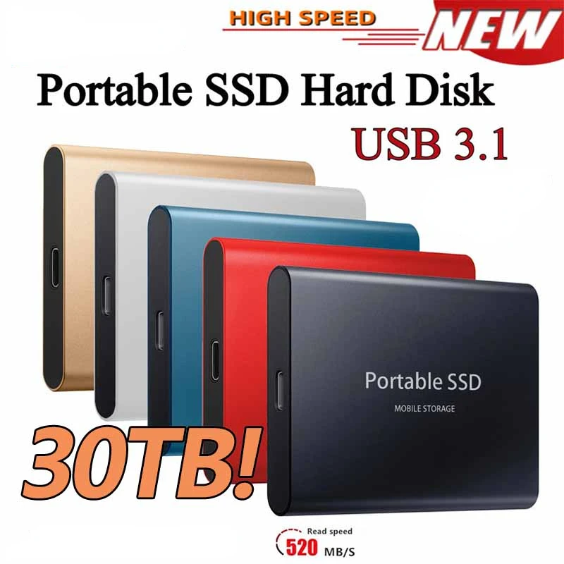 100% Original  Portable External Hard Drive Disks USB 3.1 6TB SSD Solid State Drives For PC Laptop Computer Storage Device