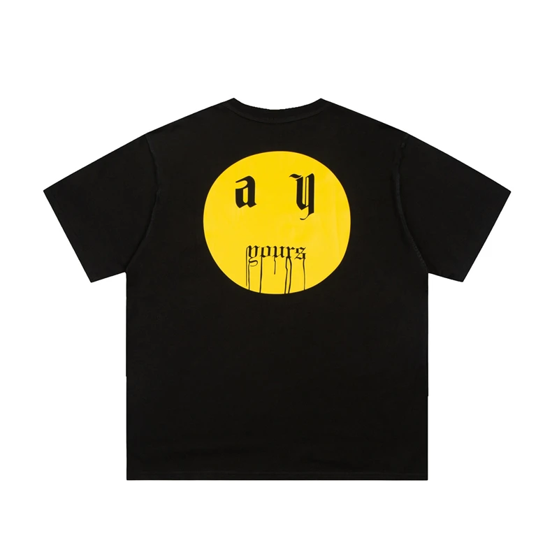 Футболка с коротким рукавом для мужчин и женщин свободный крой топ аскиуру улицы