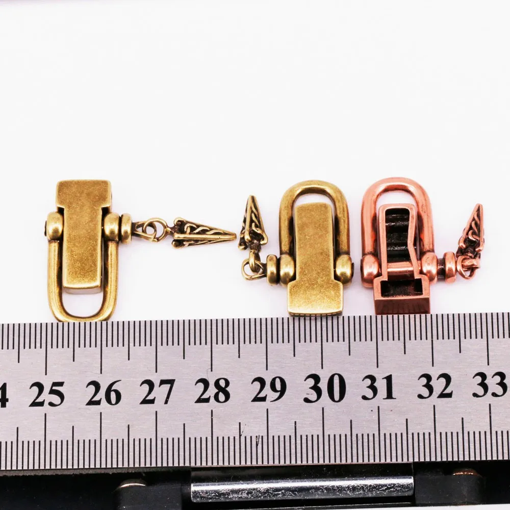 Paracord Buckles Connector Shackle Metal Charm Accessories U Shape Perforate Clip Clasp Copper Bead DIY Survival Bracelet Making