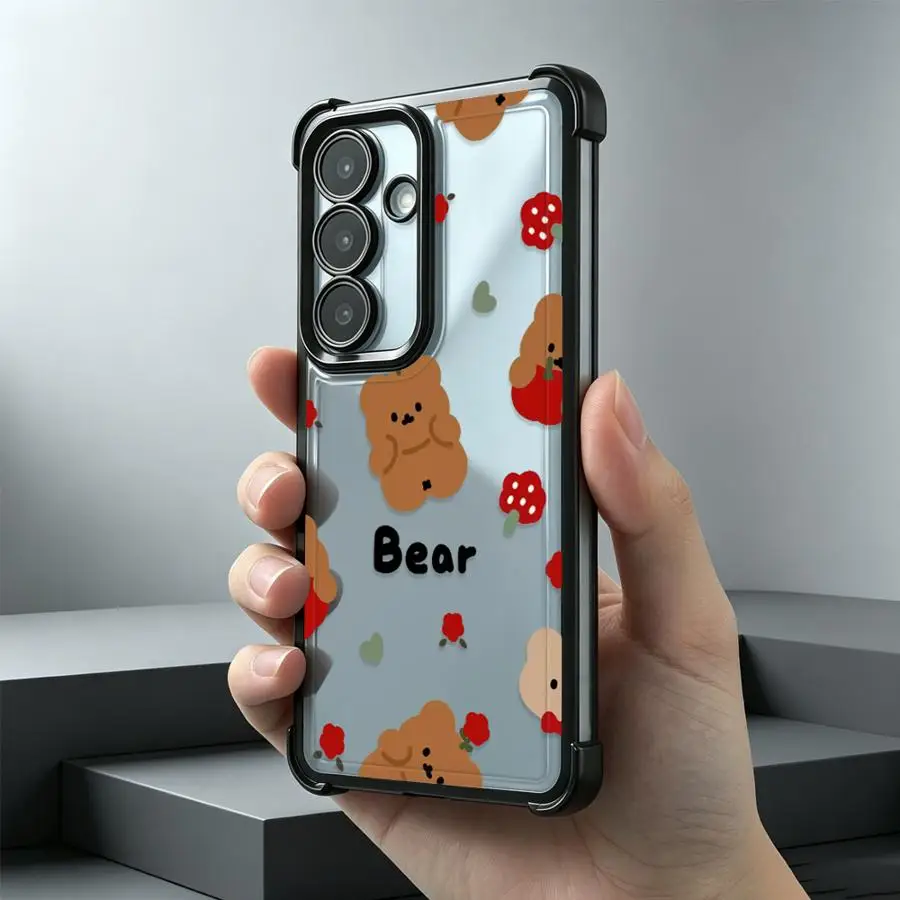 Фото Чехол для Samsung Galaxy A24 A52 A54 A34 A14 A04 A07 A53 A23 A51 A15 A05 A73 A13 A16 A06 A12 A03 A33 A50 с милым медведем №5