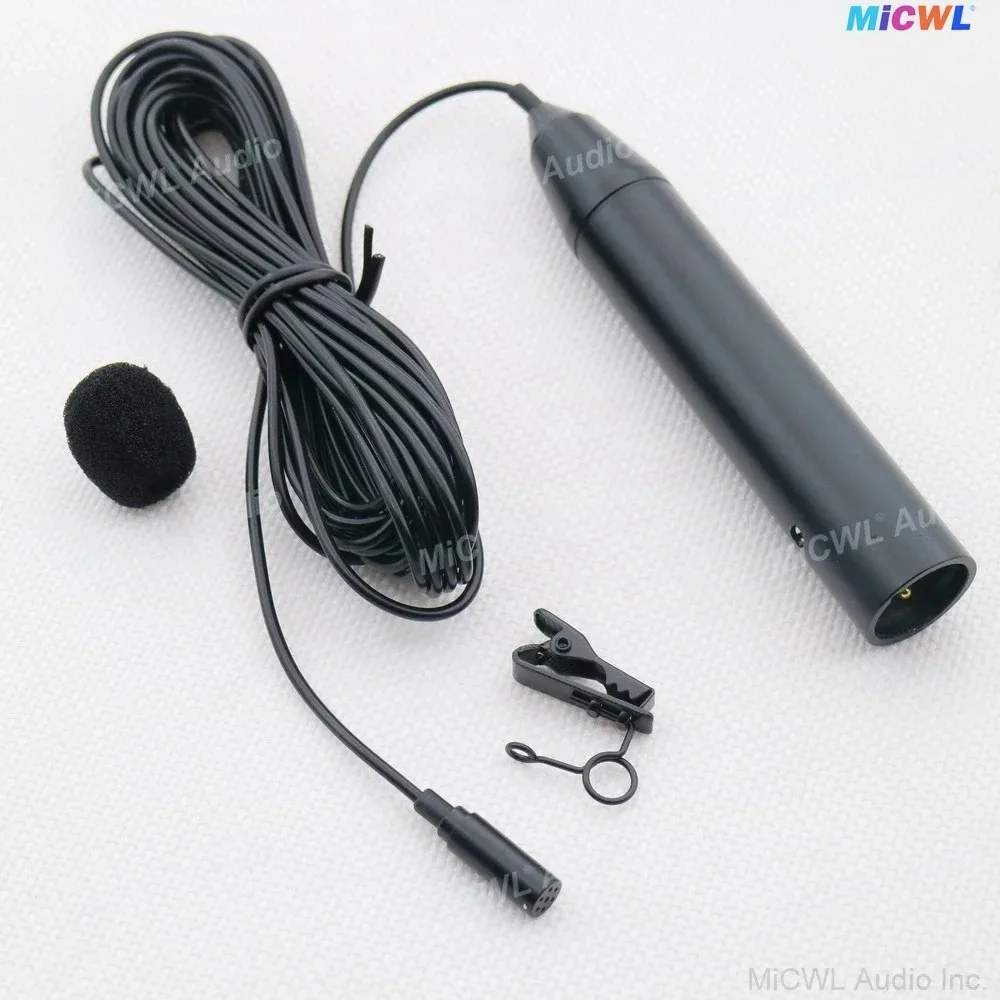 Профессиональный петличный микрофон MiCWL XLR 3-контактный с фантомным питанием 48В для микшера, усилителя, предусилителя, кабель 5м (art.: 3920dbb57fb2a) - 3920dbb57fb2a