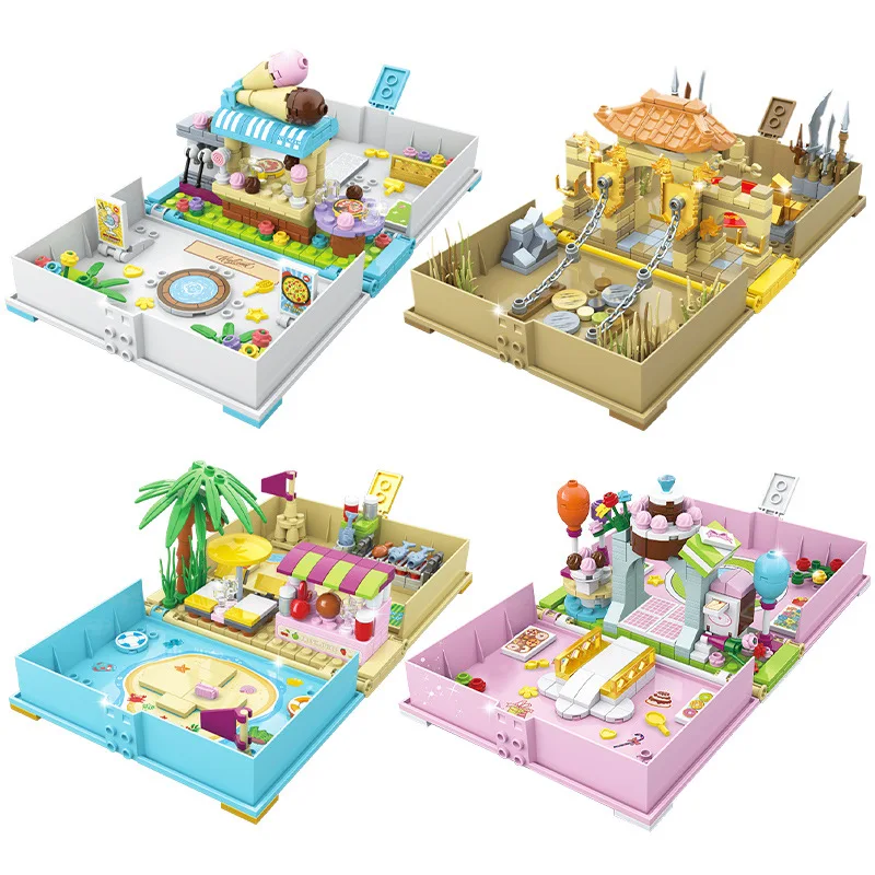 

Friends Creative Little Books Big World Building Blocks Amusement Castle Bricks Educational Toys For Kids Girls Birthday Gifts