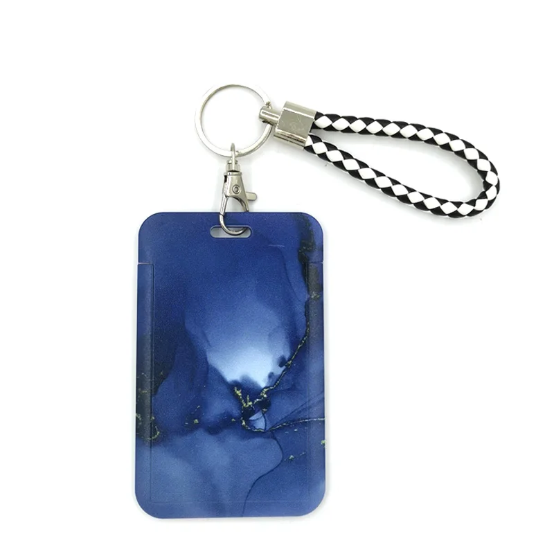 

Colorful Marble Cartoon Cute Credit Card Holder Lanyard Women Men Kid Retractable Badge Reel ID Name Bus Clips Card Badge Holder