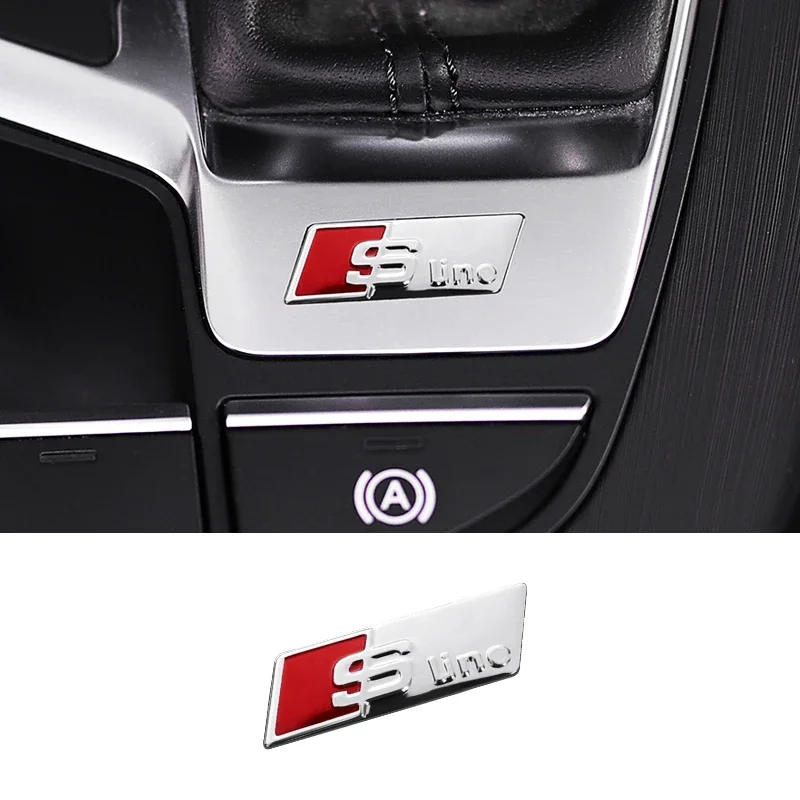 

3D алюминиевый значок S-Line RS, автомобильные наклейки, украшения на руль, аксессуары для Audi A7 A3 A4 A6 A5 Q5 A1 Q7 Q3 Q4 TT SQ5 RS5