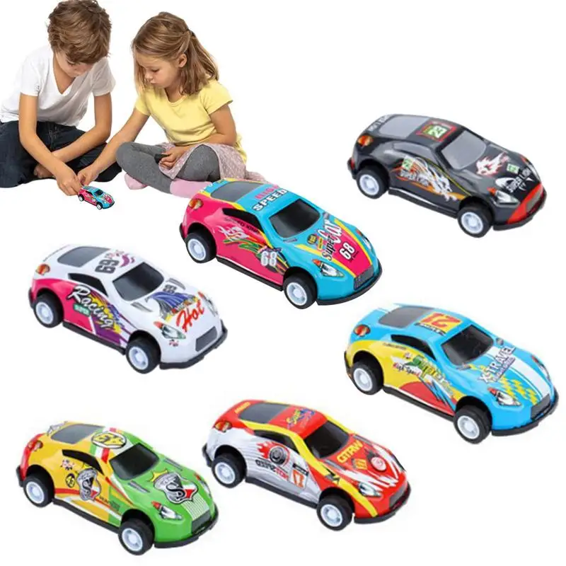 

Pull Back Cars Bulk Die-Cast Race Cars Vehicles Bulk 6pcs Multicolors Goodie Bag Stuffers Teacher Treasure Prize Box Car Toys