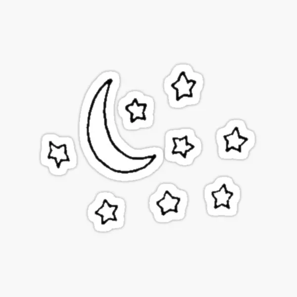 

Stars And Moon 5PCS Stickers for Room Home Cartoon Wall Print Decor Window Living Room Stickers Kid Luggage Decorations Car