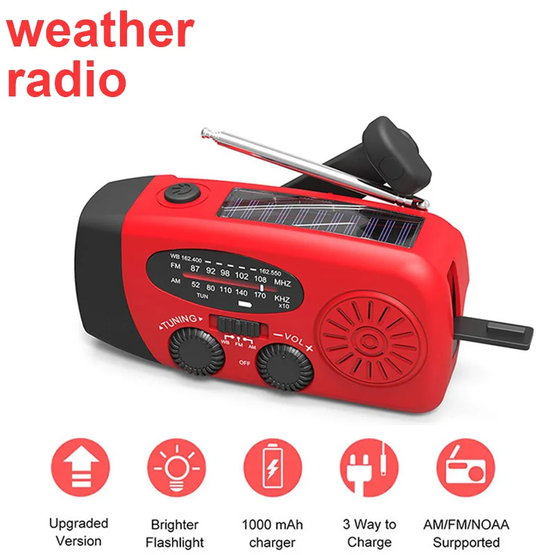 

Портативный радиоприемник на солнечной батарее AM/FM/WB с 3 светодиодными фонариками