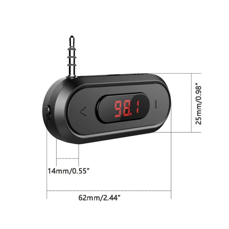 Car Wireless FM Transmitter 88.1Hz-107.9Hz with 3.5mm Audio Jack Hand-free Call Compatible IPhone IPad Samsung Huawei | Автомобили и
