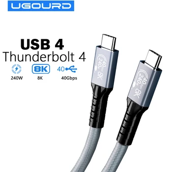 UGOURD USB4 케이블, 썬더볼트 4 타입 C 고속 충전 케이블, 썬더볼트 3 USB C to C 데이터 전송 케이블, eGPU 2m, 40Gbps, 240W