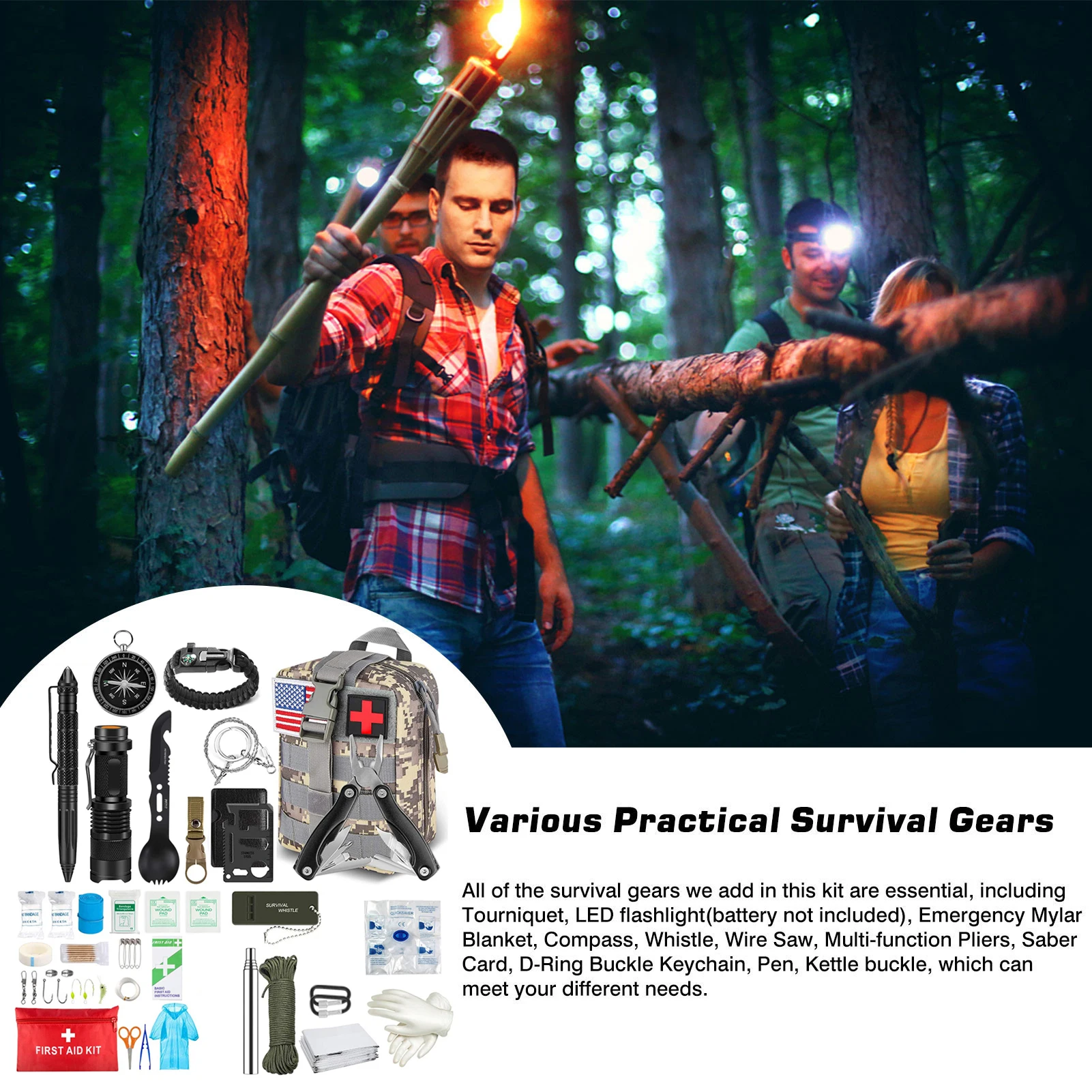 

Outdoor Survival Disaster First Aid Survival Kit Emergency Field Survival Equipment First-aid Kit Outdoor Survival Disaster
