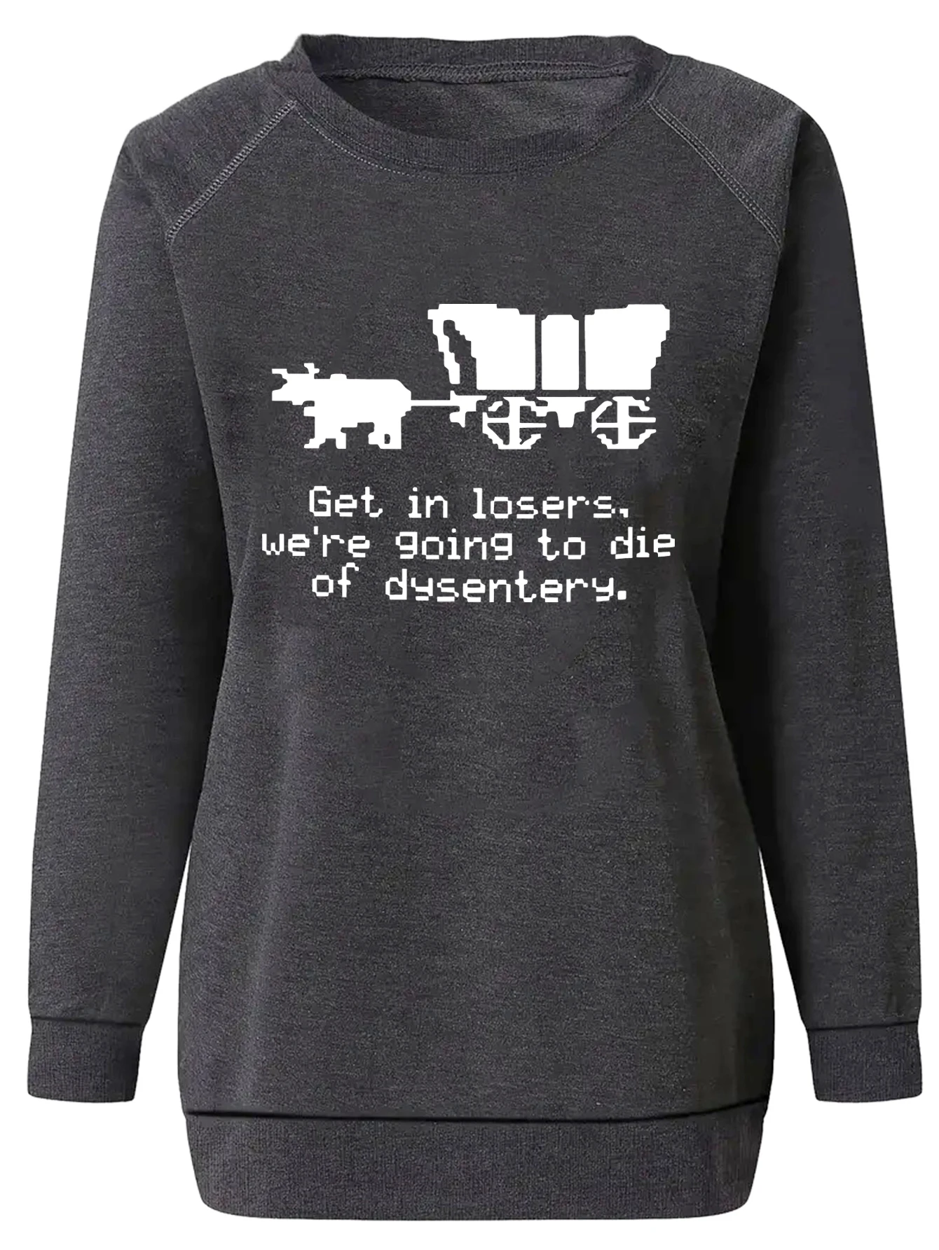 Женская Повседневная Толстовка Пуловер С Круглым Вырезом И Буквенным Принтом