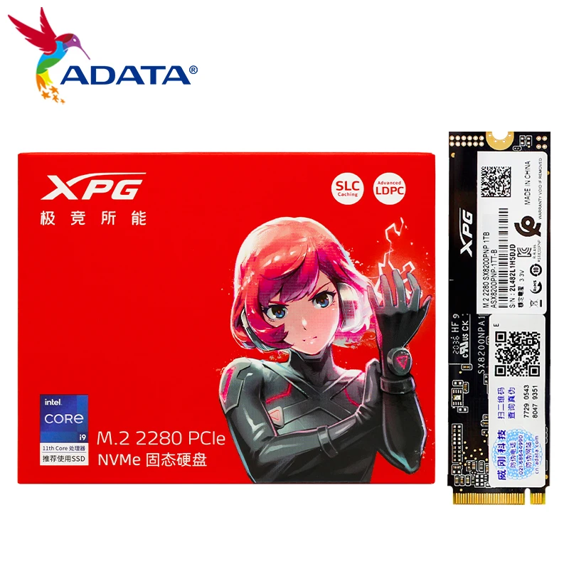 ADATA XPG SX8200 PNP M.2 2280 PCIe Gen3x4 SSD 1 ТБ 2 Внутренний твердотельный накопитель 3D TLC для