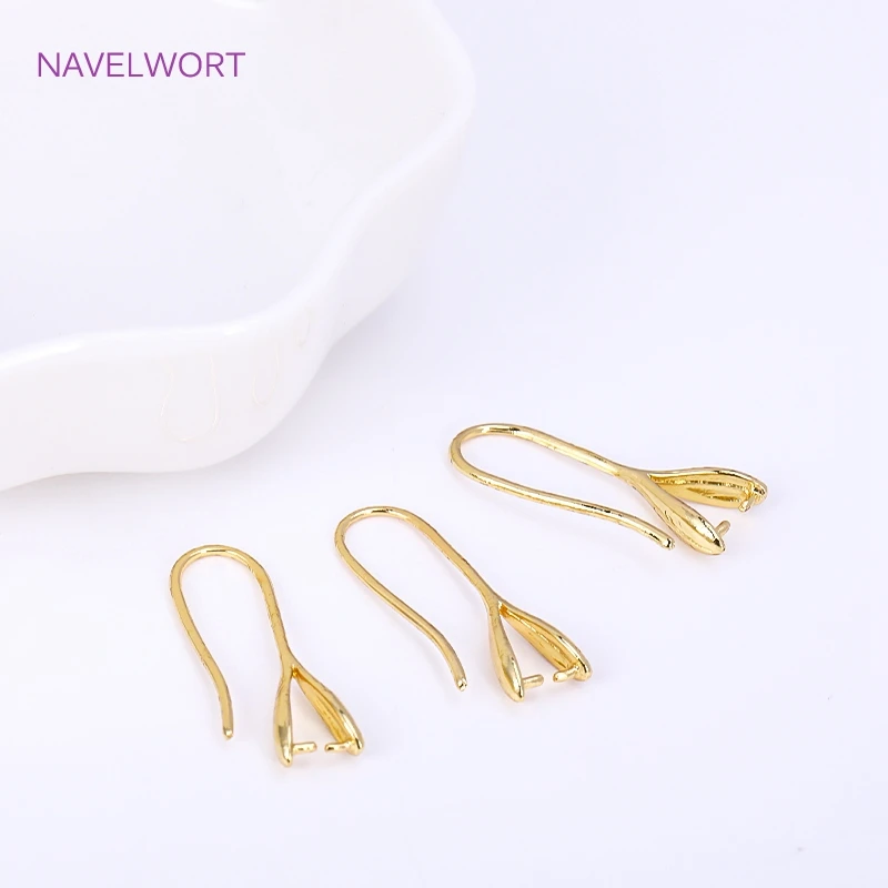 14K Gold Plated Pearl Earrings Hooks Ear Wire Hooks For Earring Making Accessories,Hypoallergenic French Earring Hooks Wholesale