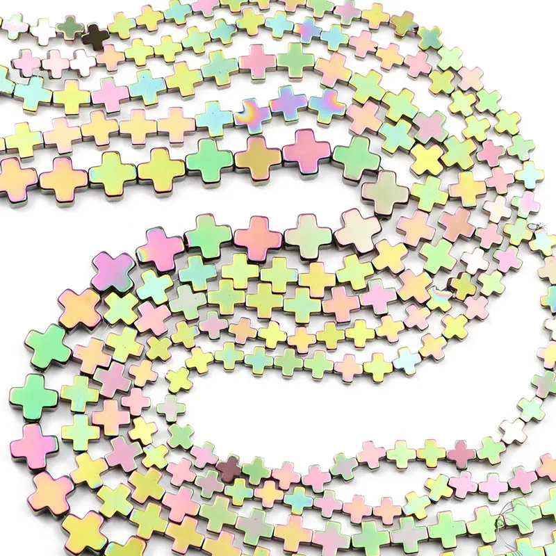 6/8/10 мм новый зеленый крест форма гематитовый камень свободные бусины для