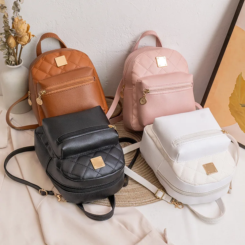 New Fashion Women's Mini Backpack Luxury PU Leather Kawaii Backpack Cute Graceful Backpack Small School Bags for Girls mochila