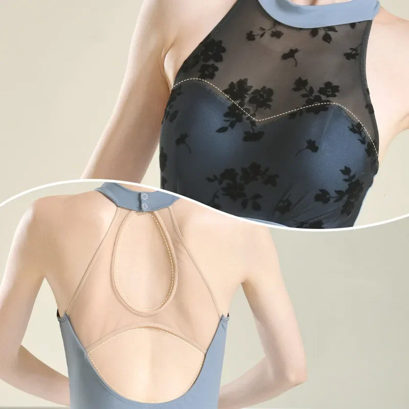 Балетные трико с высоким воротом женские водолазки гимнастический купальник