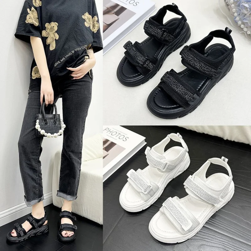 

Thick Bottom Sports Sandals Women 2023 Summer Comfortable Mesh Platform Sandalias Mujer Fashion Casual Non-Slip Gladiator Shoes