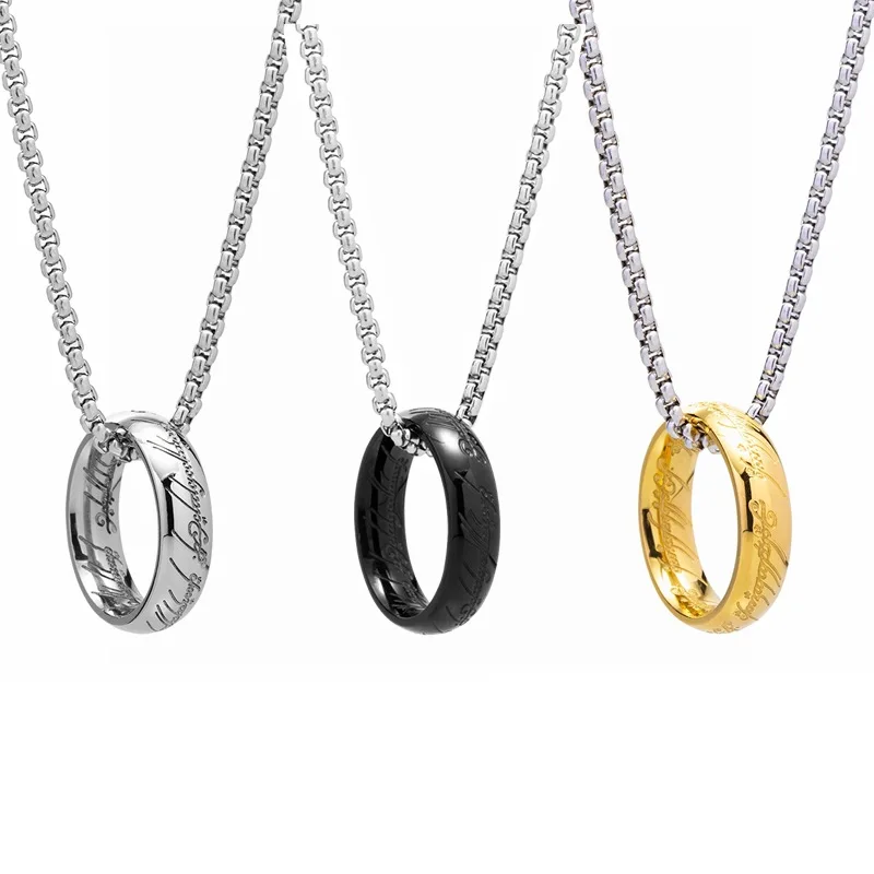 

2023 Retro Superior Master Lord Ring With 60mm Popcorn Chain Stainless Steel Lord Of Ring For Men Jewelry Gifts