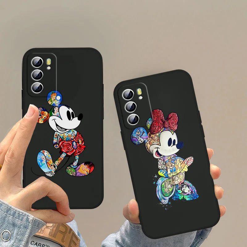 

Mickey Mouse Disney Phone Case For OPPO A5 A9 A12 A16 A16S A52 A53S A53 A54S A55 A72 A73 A74 A76 A94 Black Funda Cover Soft Back