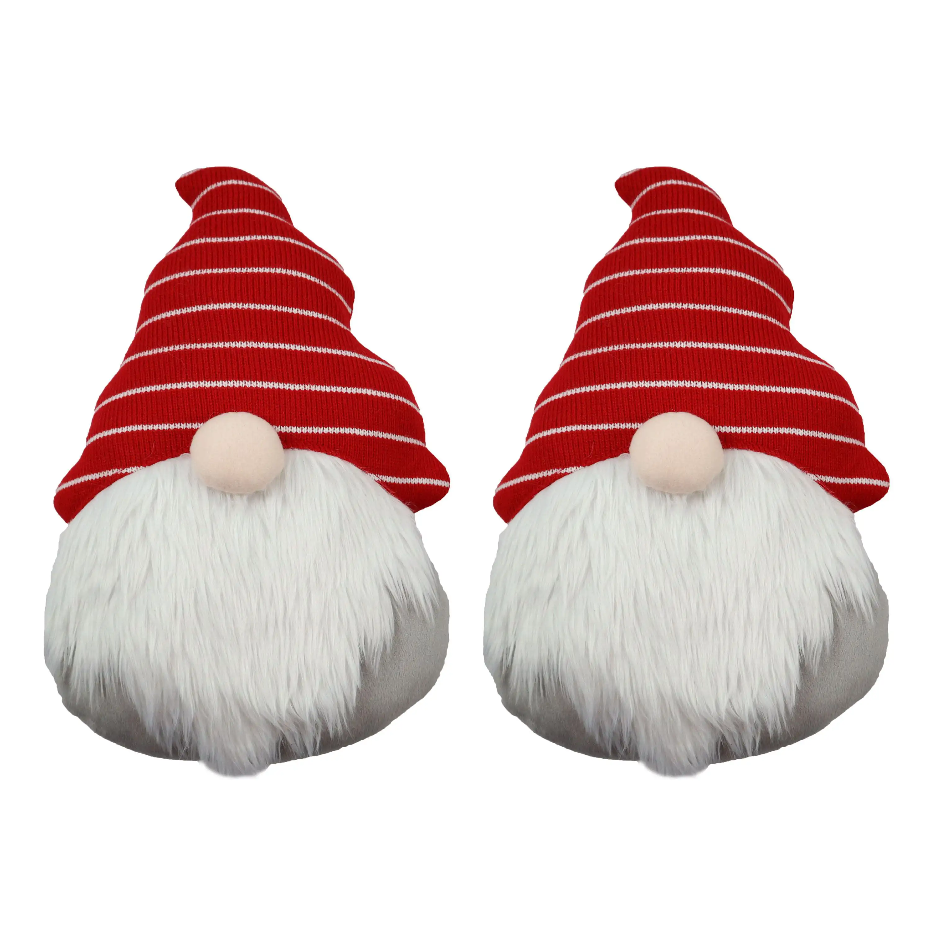 

14inch Red Hat Gnome Shaped Christmas Decorative Pillow, 2 Count per Pack