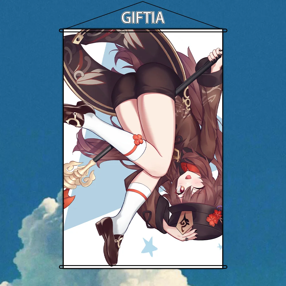 

2022 Genshin Impact Hutao Anime Poster Home Decor Interior Paintings Decoration Bedroom Room Decor Living Room Decoration