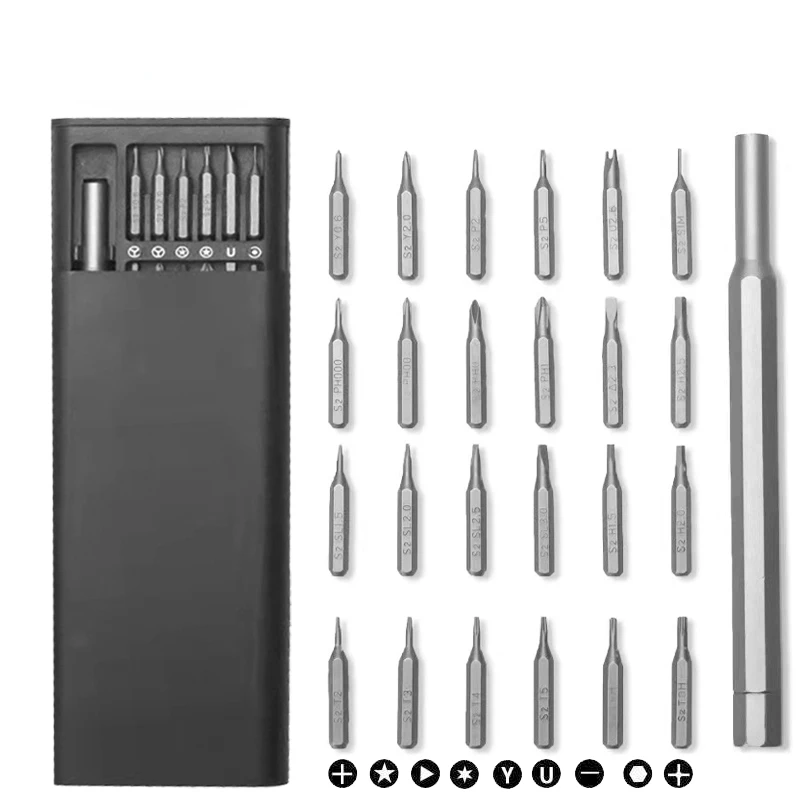 

25 In 1 Screwdriver Magnetic Set, Phone PC Glasses Repair Screwdrive Mini Tools, Precision Screw Driver Bits Torx Hex Bit Handle