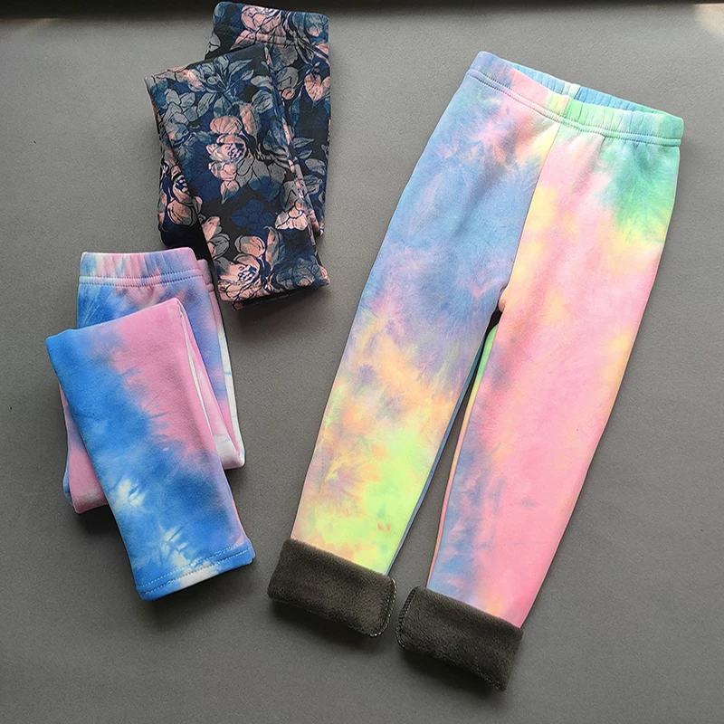 

Children's Pants Girls Autumn And Winter Fleece Pants Baby Korean Style Warm Slim Leggings For Outer Wear