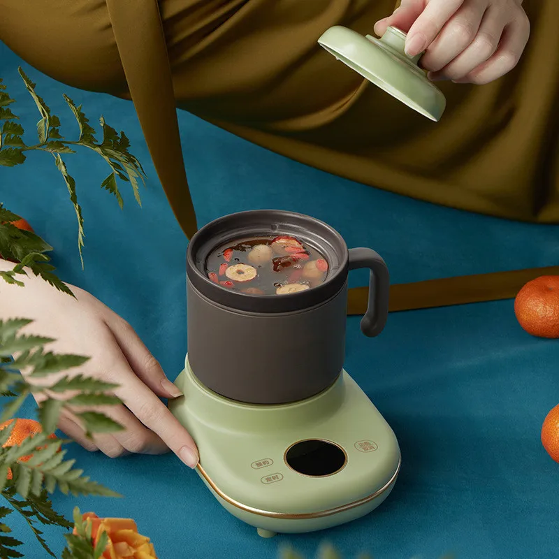 

Electric Casserole Mini Health Pot Split Ceramic Electric Stew Pot Portable Intelligent Soup Cooking Porridge Health Cup 0.4L