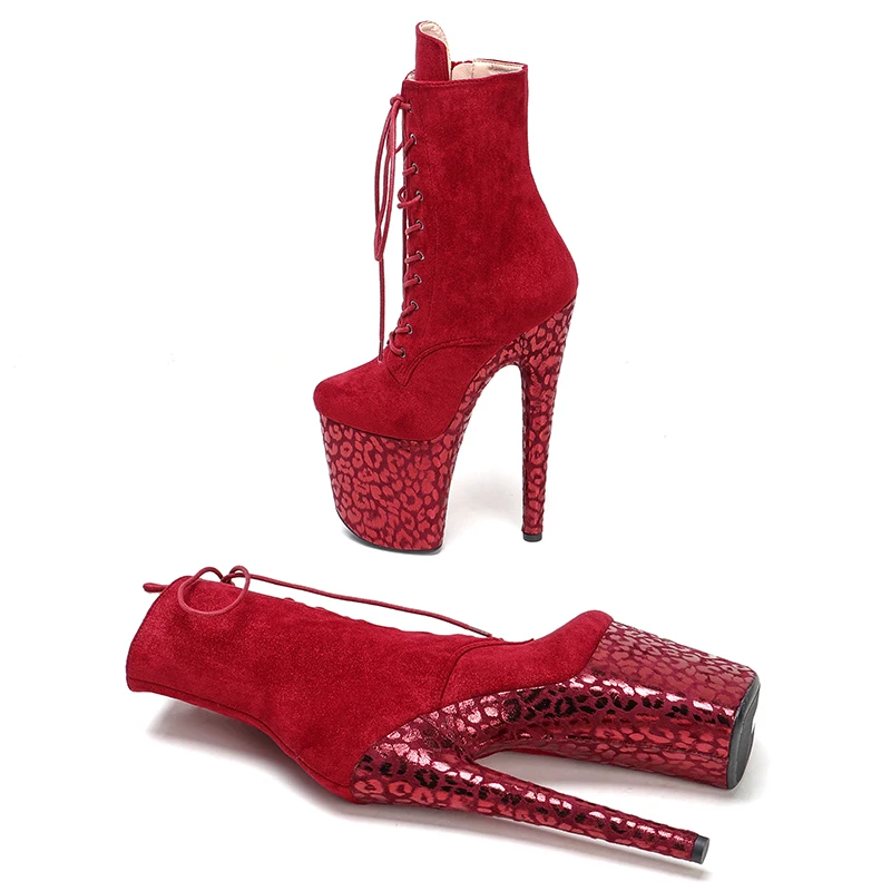 Leecabe  20CM/8Inch Suede Upper   Women's Platform   party High Heels Shoes Pole Dance boot
