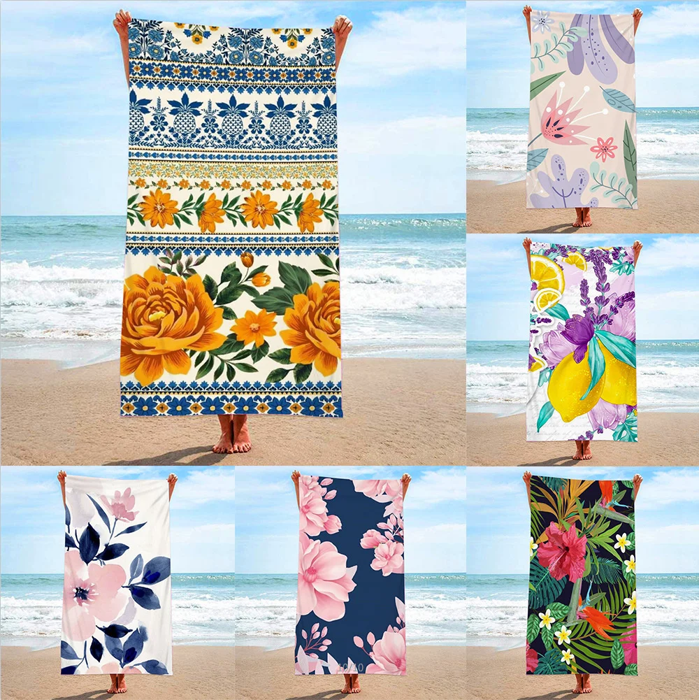 Bath Towel For Bathroom Travel Home Kids Women Floral Microfiber Towels 70x140cm