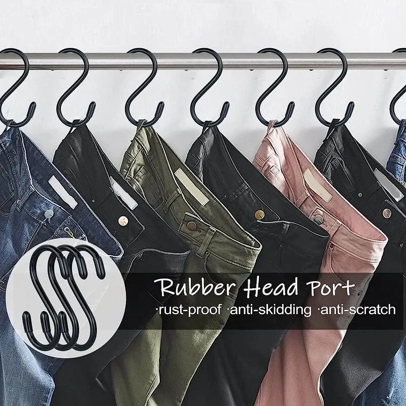 Металлические S-образные крючки набор из 4-х железных вешалок для одежды хранения