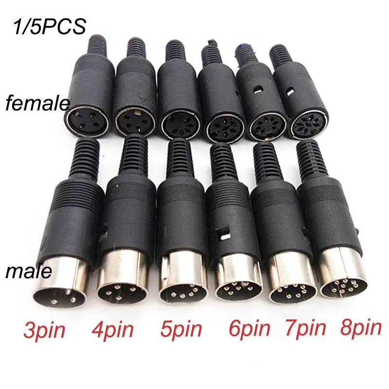 3 4 5 6 7 8 core DIN 3Pin 4Pin 5Pin 6Pin 7Pin Pin Штекерный разъем питания гнездовой для пайки