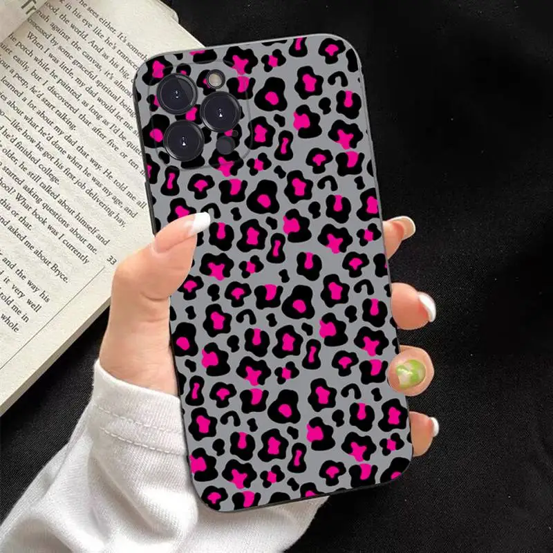 Leopard print Phone Case Silicone Soft for iphone 14 13 12 11 Pro Mini XS MAX 8 7 6 Plus X XS XR Cover