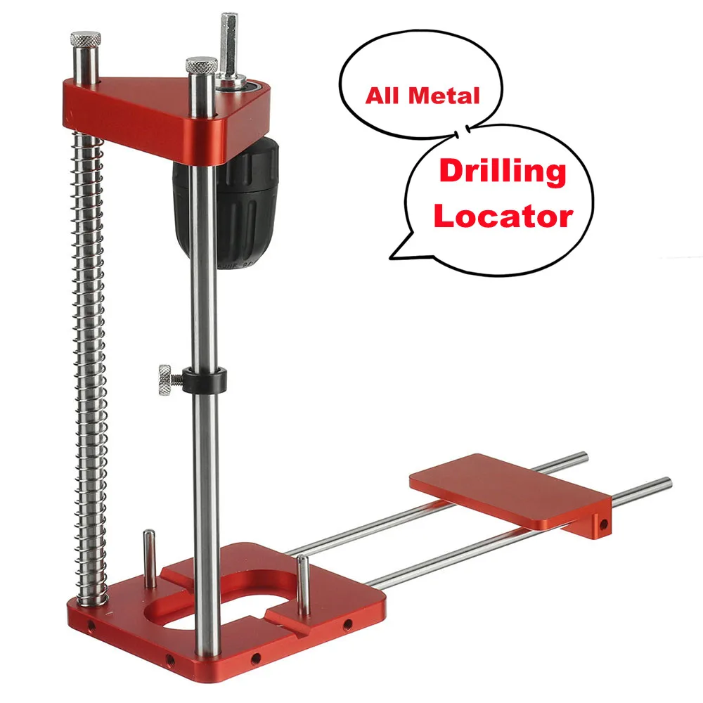 

Drilling Locator Adjustable Punch Locator Drill Template Guide Tool Drill Punch Locator Woodworking DIY Tool Plastic+Alloy Steel